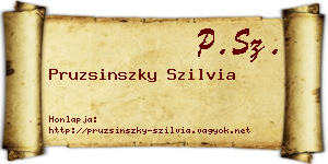Pruzsinszky Szilvia névjegykártya